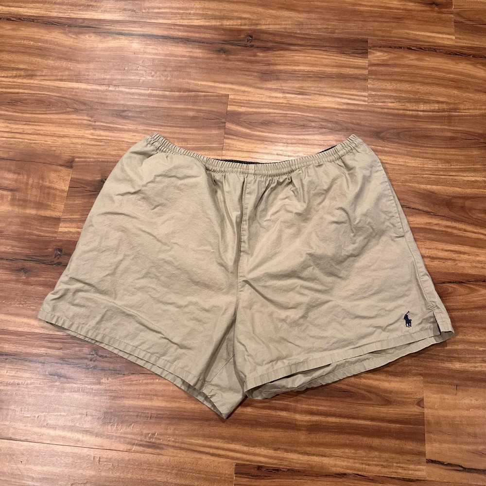 Polo Sport Ralph Lauren Shorts Mens Medium Beige Swim Trunks Lined Drawstring